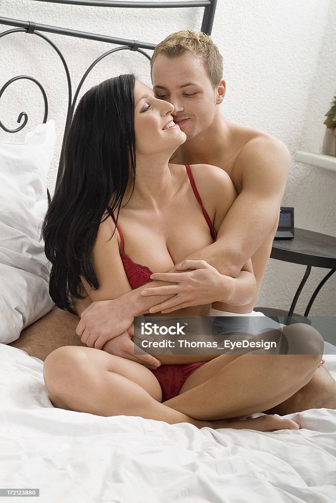 Good Morning Series Young couple in new relationship. Adult Stock Photo