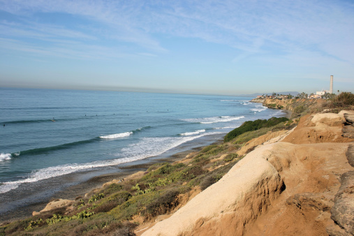 rocky beach shoreline in San Diego county