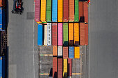 Cargo containers at freight terminal