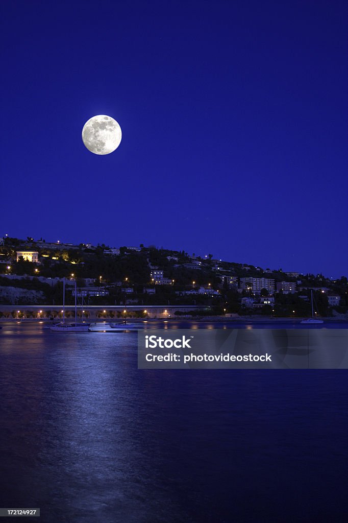 Lune sur la Côte d'Azur - Photo de Dessus libre de droits