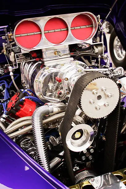 Detail of supercharged engine