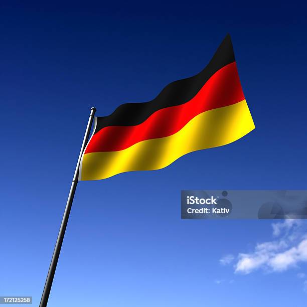 Foto de Bandeira Alemã e mais fotos de stock de Alemanha - Alemanha, Azul, Bandeira