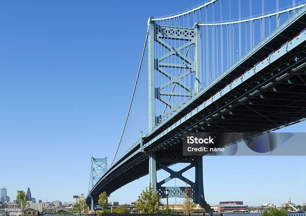 Ponte Benjamin Franklin - Foto stock royalty-free di Fiume Delaware
