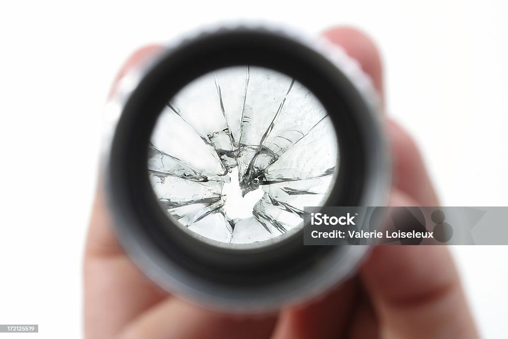 Broken lente - Foto de stock de Vidro Quebrado royalty-free