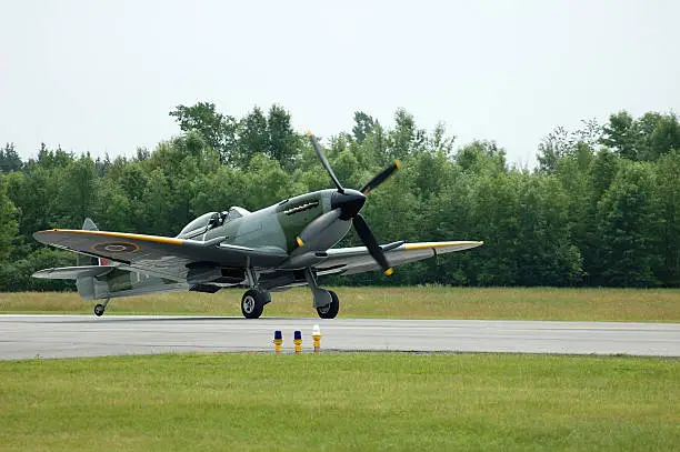 Spitfire fighter aircraft taking off