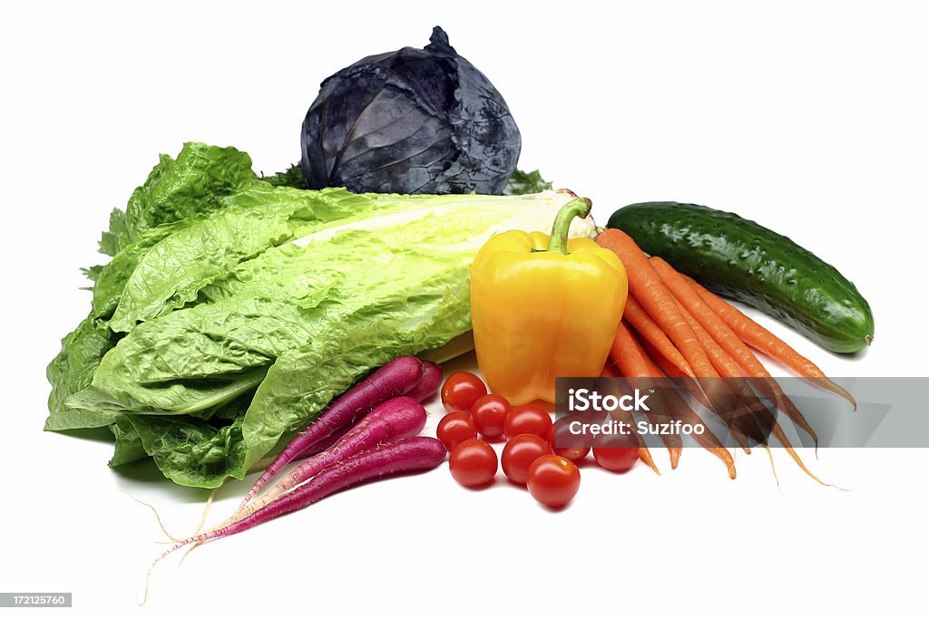 Ingredienti insalata fresca - Foto stock royalty-free di Arancione