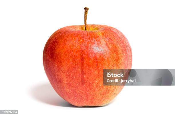 Closeup Of A Red Fortune Apple Isolated On White Stock Photo - Download Image Now - Apple - Fruit, Cut Out, Food