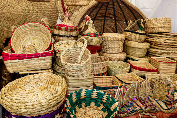 istock Handmade baskets from plants fiber, Ecuador 1721260873