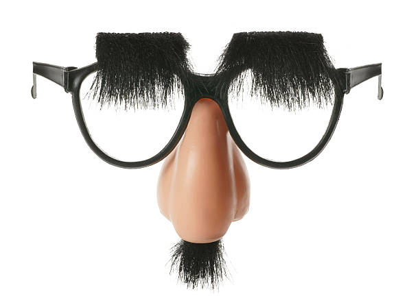 Comical Glasses Gag eyeglasses on white groucho marx disguise stock pictures, royalty-free photos & images