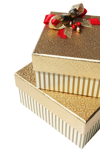 gorgeous festive presents with clipping path