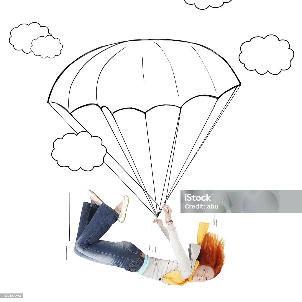 Cartoon_parachutist - Foto de stock de Desenhar - Atividade royalty-free