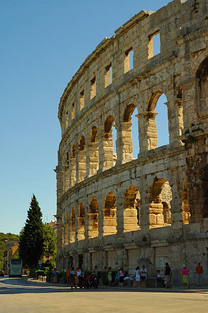 Colosseum in Pula, Croatia stock photo