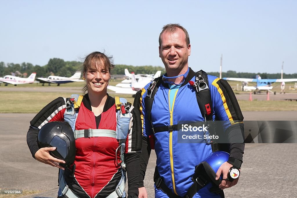 Skydivers listo para el despegue#2 - Foto de stock de Arnés de seguridad libre de derechos