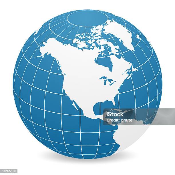 Foto de Globo Do Mundoamérica Do Norte e mais fotos de stock de América Central - América Central, América do Norte, Azul