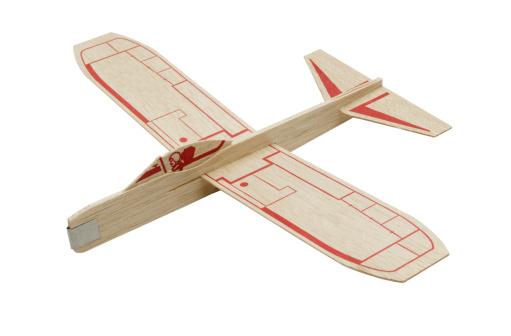 A child's toy balsa wood airplane