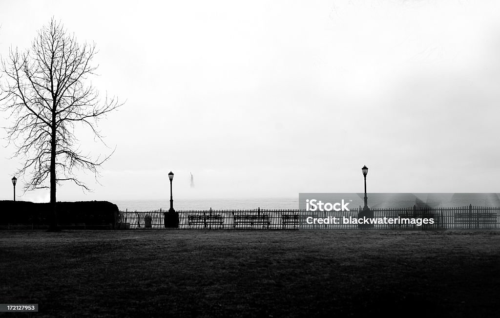 Liberty en la niebla. - Foto de stock de Blanco y negro libre de derechos