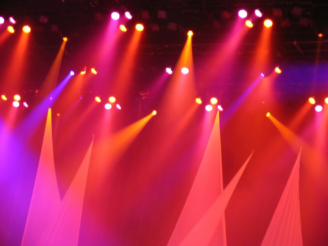 Colorful concert stage lights