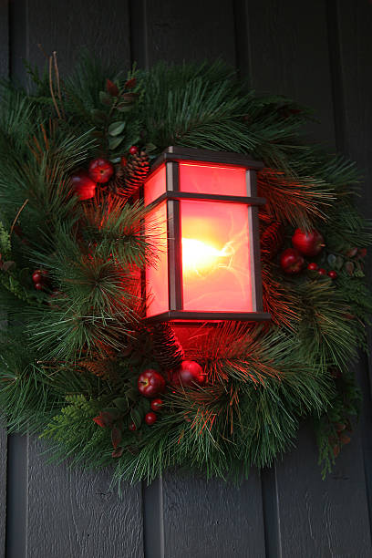 istock Christmas Wreath and Rosey Red Light 172128511
