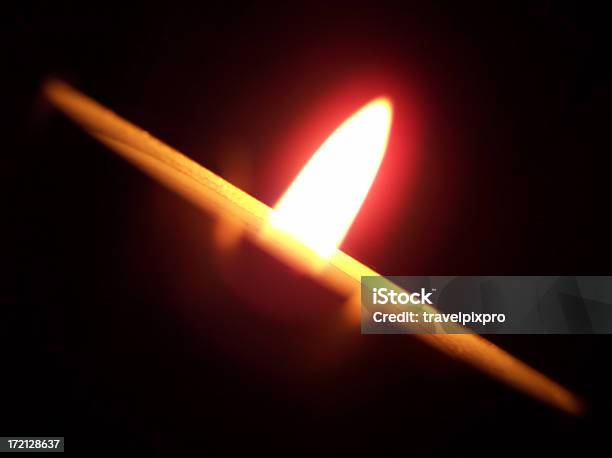 Angled Flame With Red Aura Stock Photo - Download Image Now - Aura, Bent, Burning