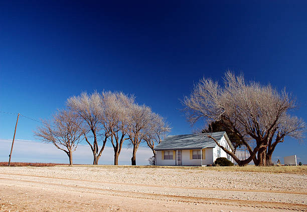 Farm house in dry West Texas.