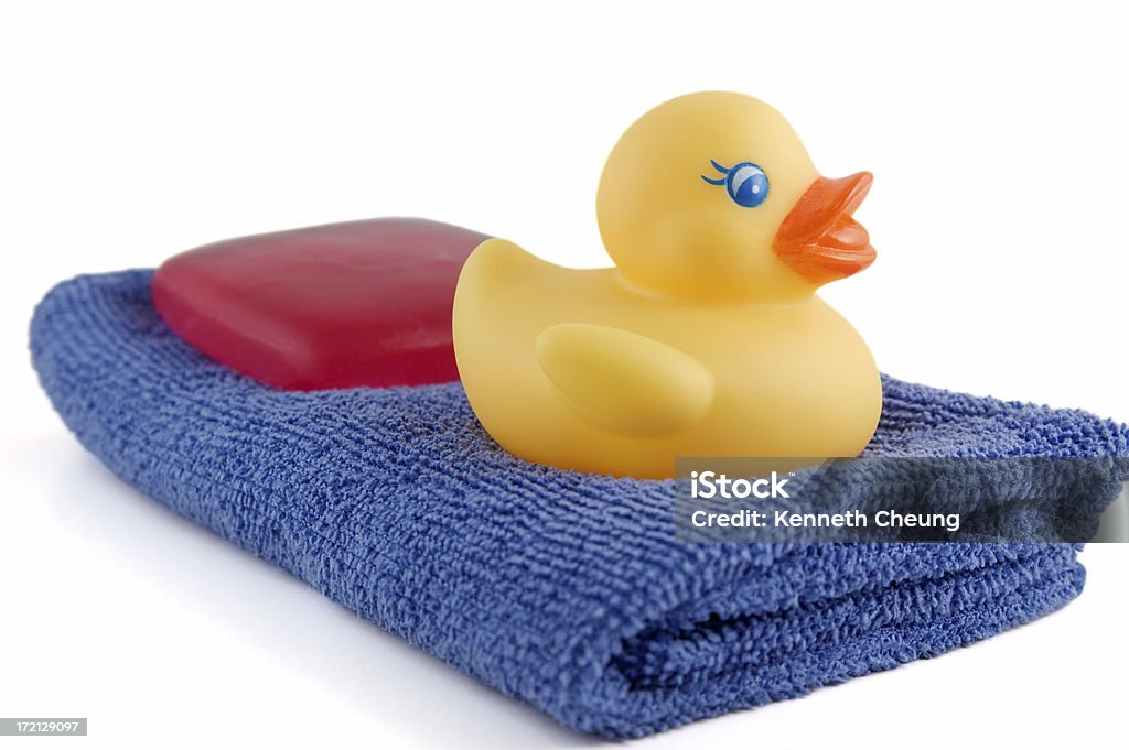 Bad mit Rubber Ducky - Lizenzfrei Blau Stock-Foto