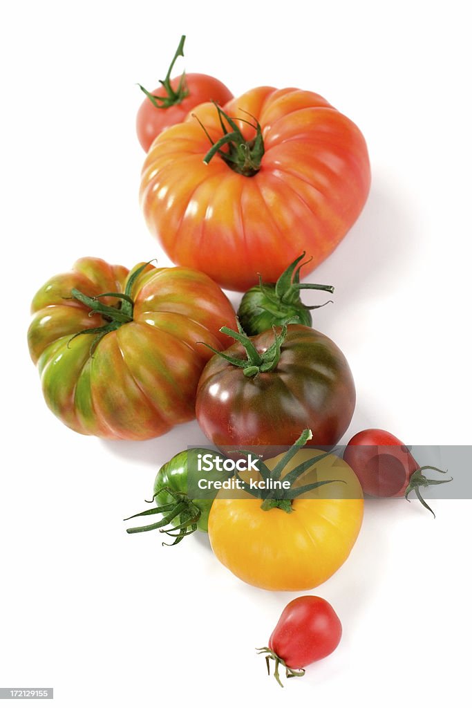 Organic tomates Heirloom - Foto de stock de Tomate royalty-free