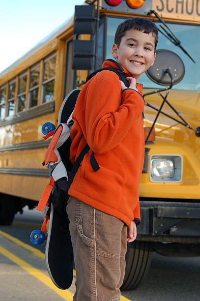 istock Skateboard kid off to school 172129193