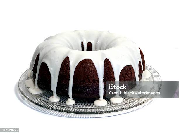 Bundt Cake With Icing Stock Photo - Download Image Now - Bundt Cake, White Background, Chocolate Bundt Cake