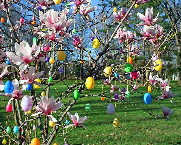 Easter Egg Tree stock photo