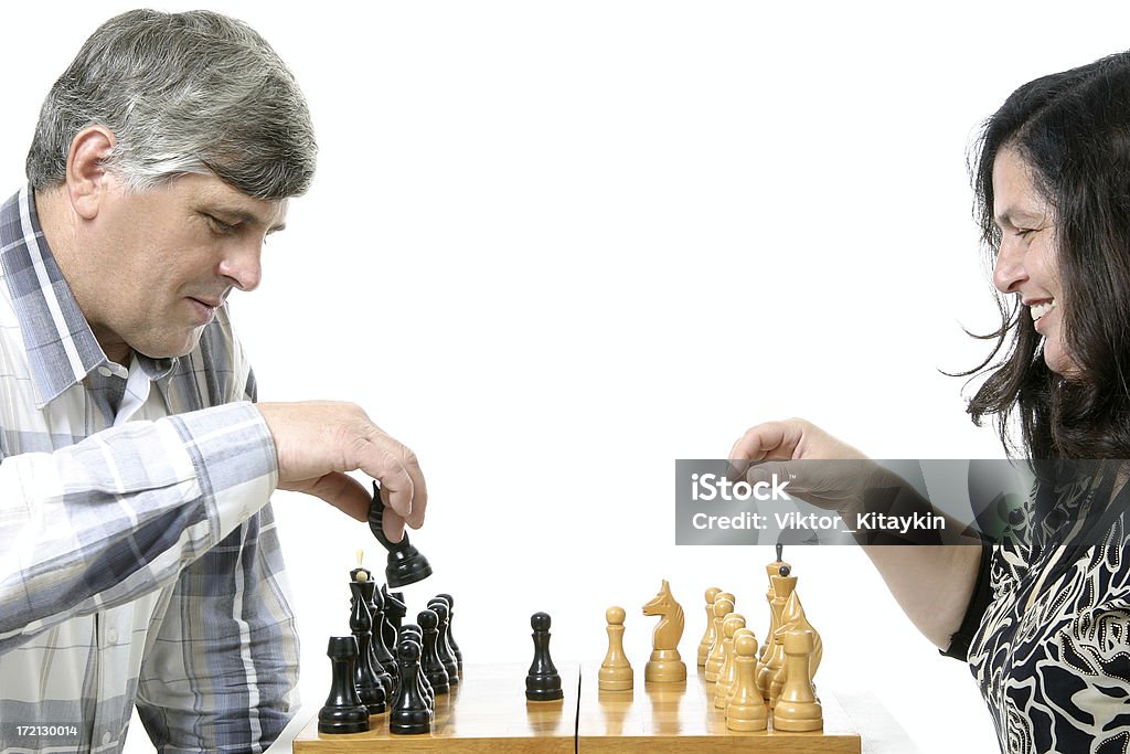 Jogo de xadrez - Foto de stock de Fundo Branco royalty-free