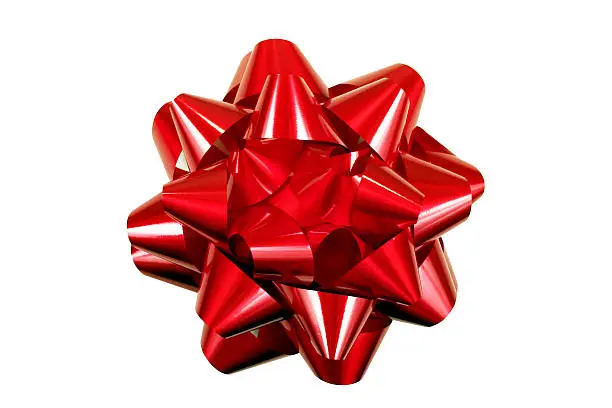Red bow to be used in placing on top of items - gifts, products, etc.