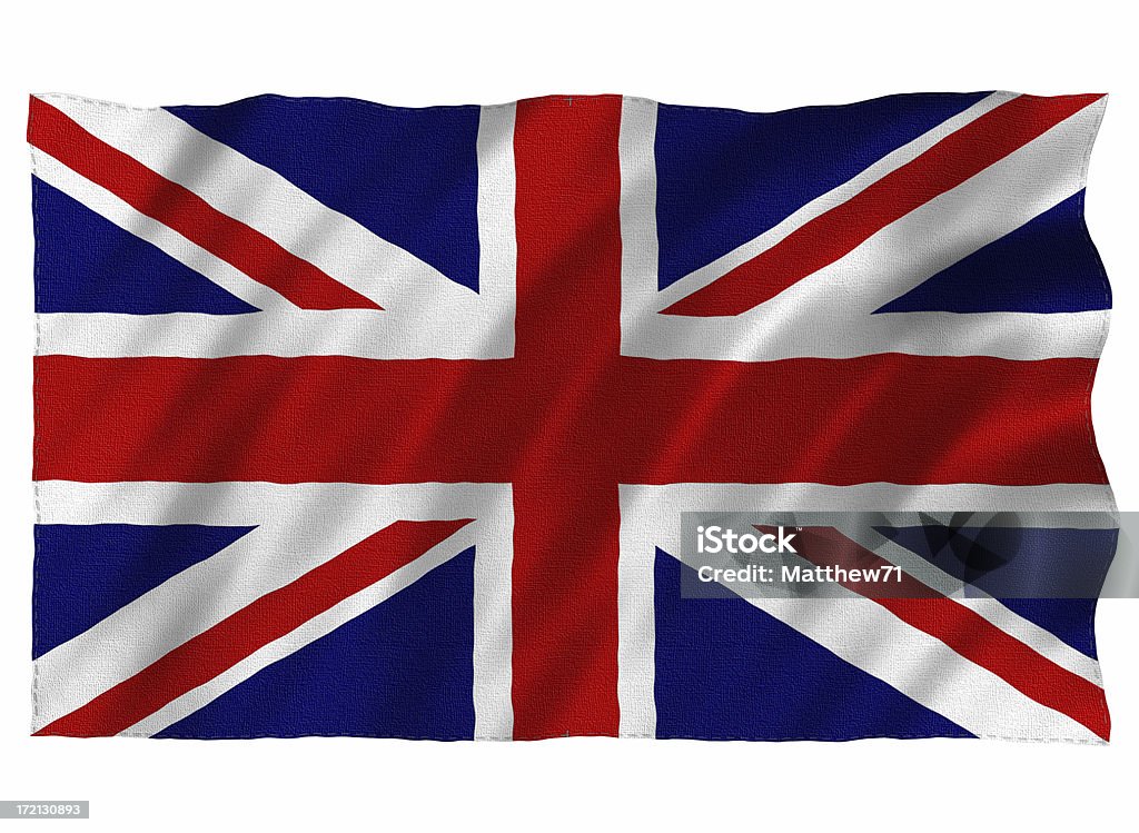 Reino Unido bandera 3D sobre blanco - Foto de stock de Bandera libre de derechos