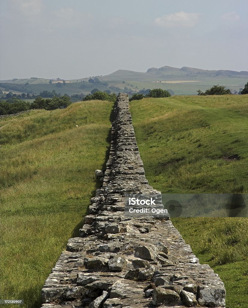 Muro de Adriano no norte da Inglaterra - Foto de stock de Escócia royalty-free