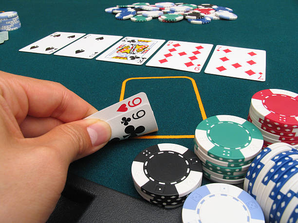 Poker Hand #7 - three of a kind stock photo