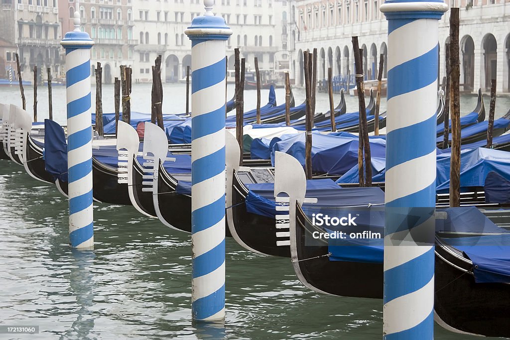 Gondolas, grande Canal, Veneza, Itália - Royalty-free Atracado Foto de stock