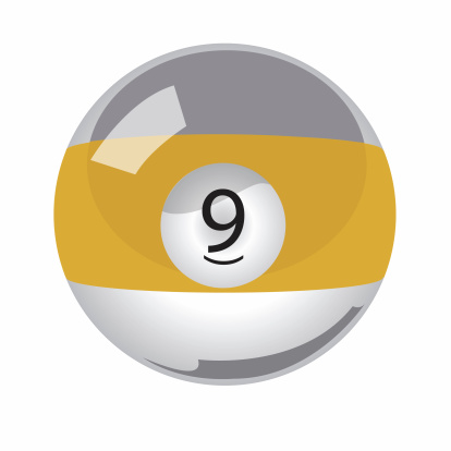 Rendering of the nine ball for pool.