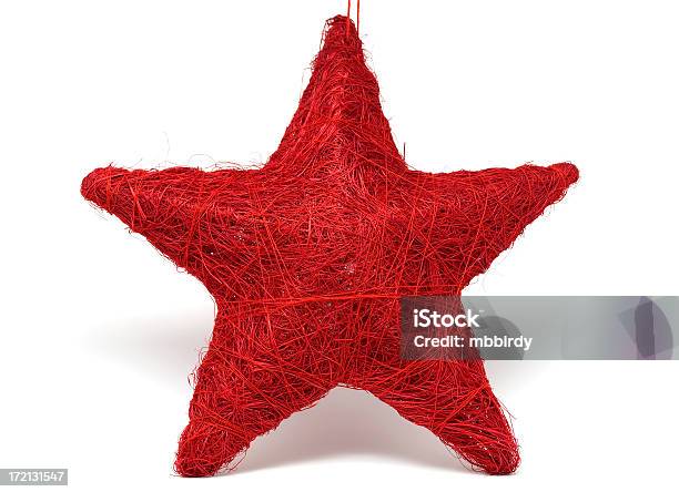 Estrela Vermelha De Natal Isolado Em Fundo Branco - Fotografias de stock e mais imagens de Bola de Árvore de Natal - Bola de Árvore de Natal, Branco, China