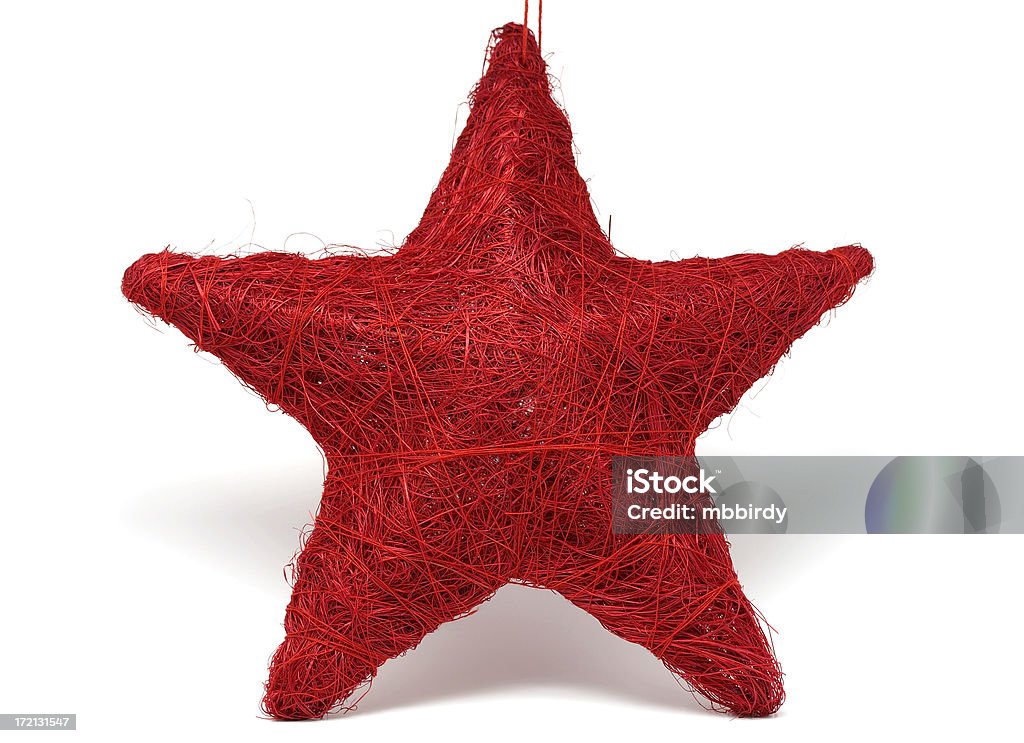 Рождественская Красная звезда, изолированные на белом фоне - Стоковые фото Ёлочные игрушки роялти-фри