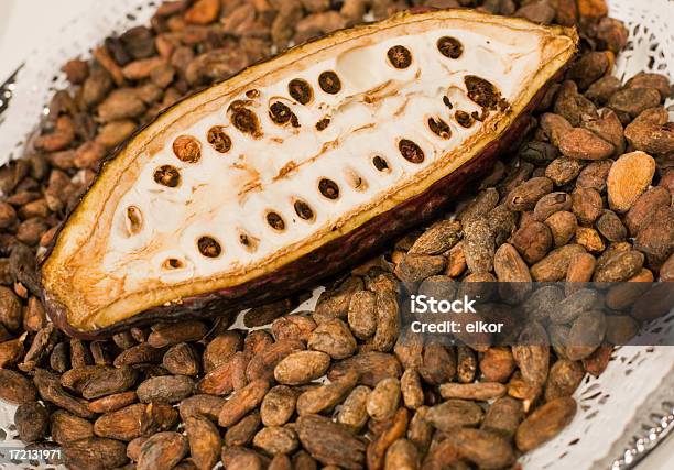 Cacao Fruit And Beans Stock Photo - Download Image Now - Cacao Fruit, Peel - Plant Part, Bean