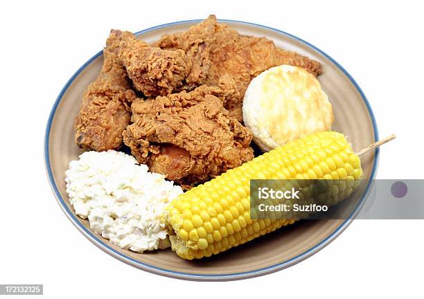 Fried Chicken Plate Stock Photo - Download Image Now - Chicken Meat, Deep Fried, American Culture