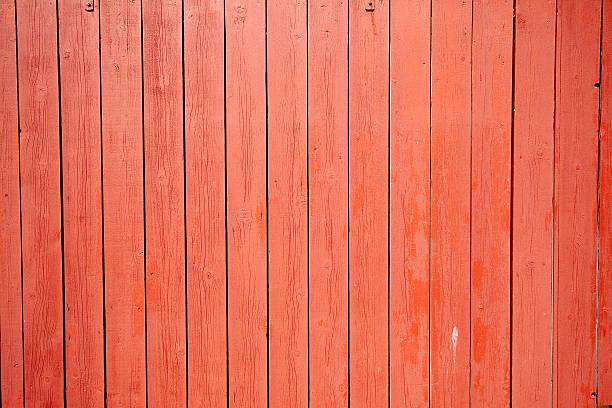 Red painted planks background stock photo