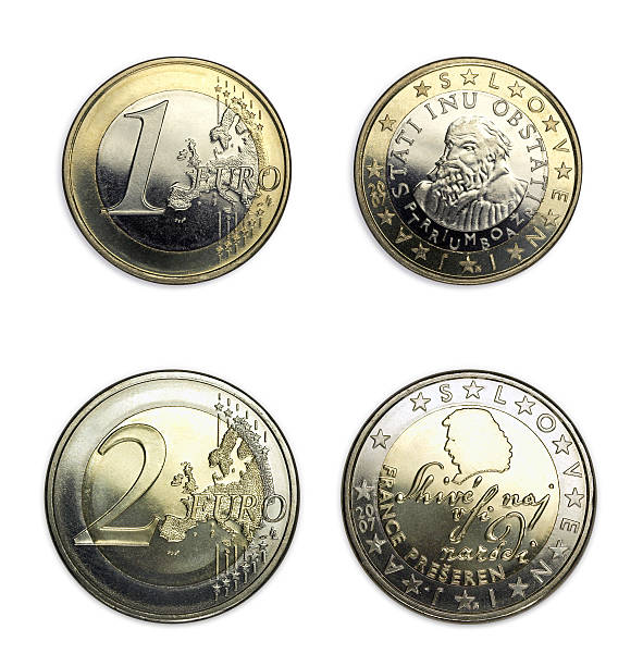 istock Slovenian coins for 1 and 2 Euro - both sides 172132800