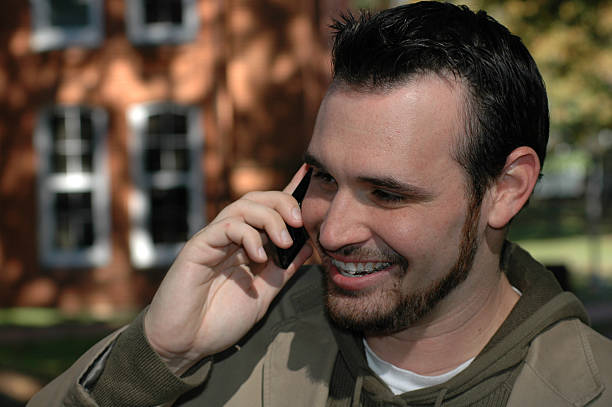 Talking on a Cell Phone stock photo