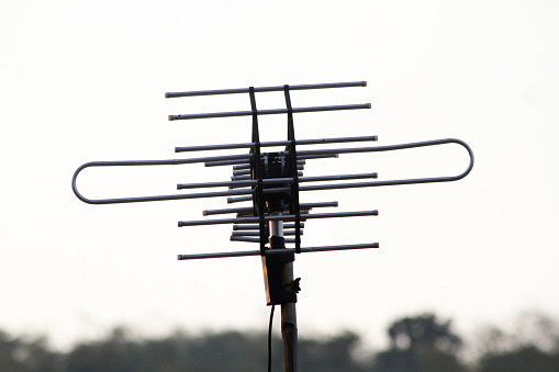 Television Antenna Setup on Rooftop