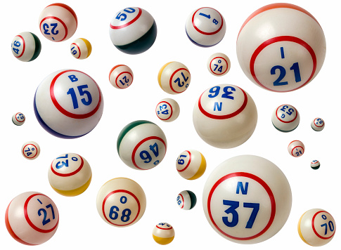 Bingo balls isolated on white background. 