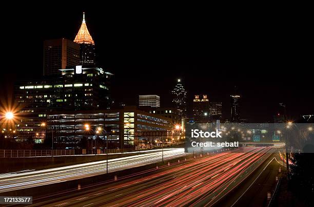 Atlanta At Night Stock Photo - Download Image Now - Atlanta - Georgia, Blurred Motion, Building Exterior