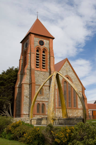 cathédrale de christ's church, stanley, îles falkland - margaret thatcher photos et images de collection