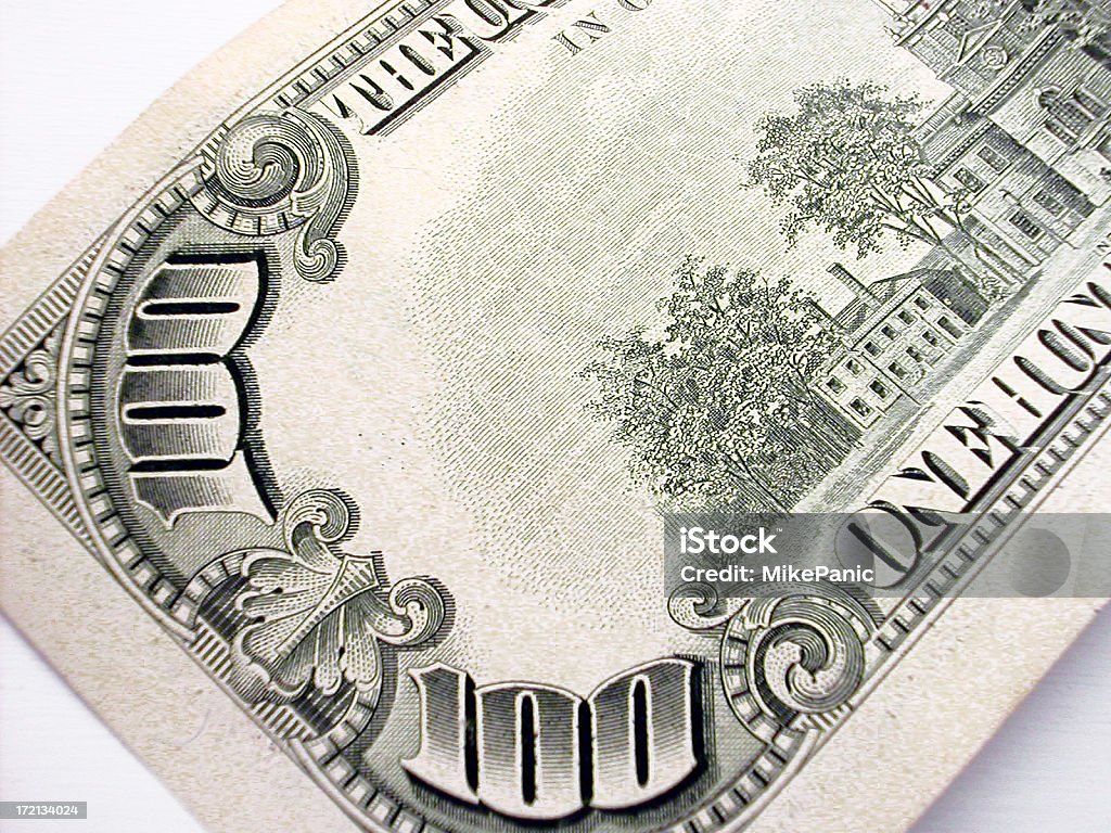 Esquina de $100 de espalda - Foto de stock de Billete de banco libre de derechos