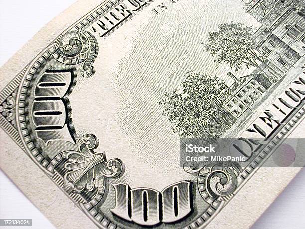 Esquina De 100 De Espalda Foto de stock y más banco de imágenes de Billete de banco - Billete de banco, Billete de cien dólares estadounidenses, Billete de dólar estadounidense