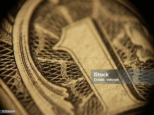 A Macro Of A Dollar — стоковые фотографии и другие картинки Бумага - Бумага, Макрофотография, Число